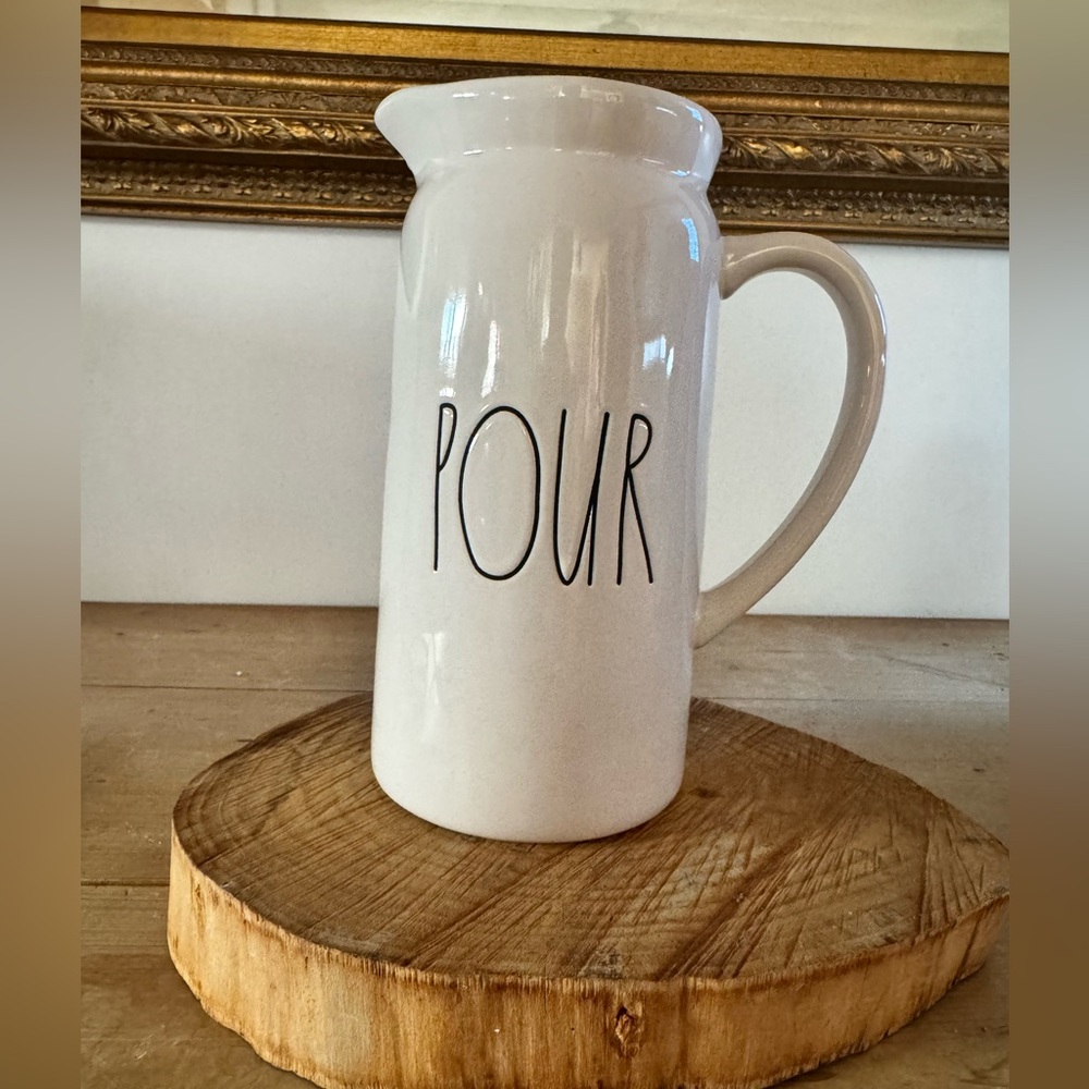 Rae Dunn White "POUR" Ceramic Pitcher